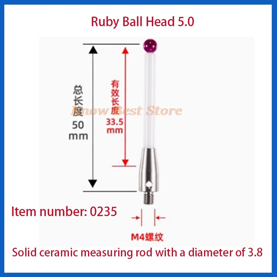 1PCS CNC maschine sonde gewidmet M4 rubin keramik mess nadel A-5000-3709/3712 Renishaw 6,0mm