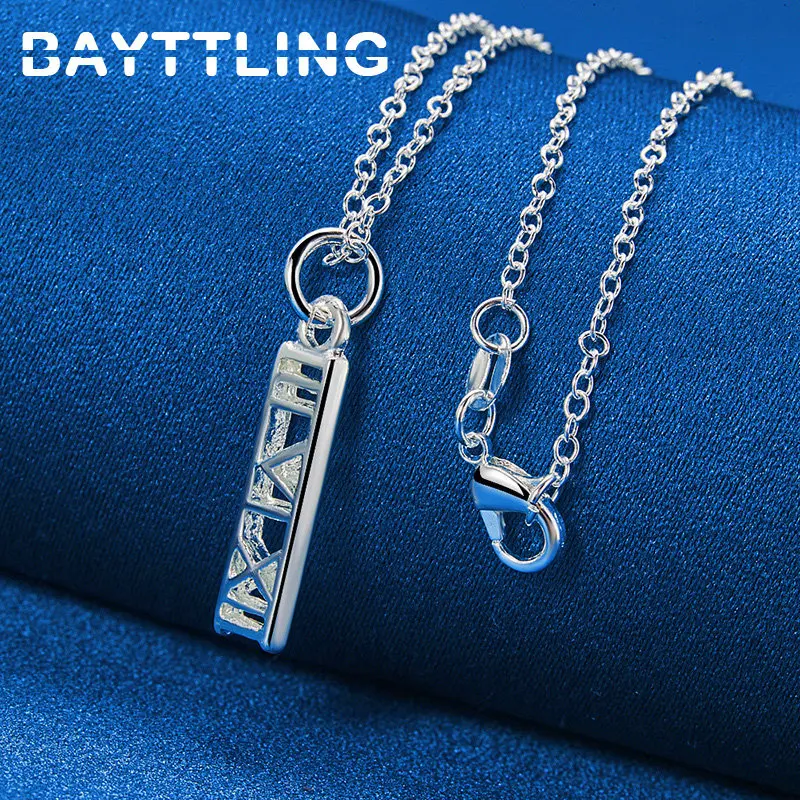 New 925 Sterling Silver 16-30 Inches Fine Roman Numerals Necklace For Women Men Fashion Charm Wedding Gifts Accessories Jewelry