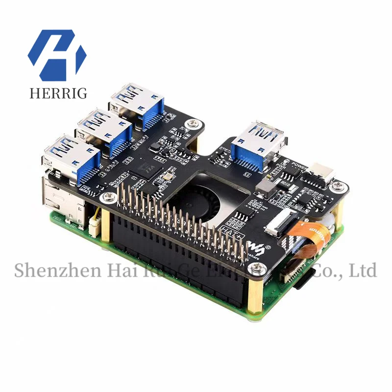 

Raspberry Pi 5 USB HUB Interface Expansion Board, PCIE to Four USB Adapter for Raspberry Pi 5