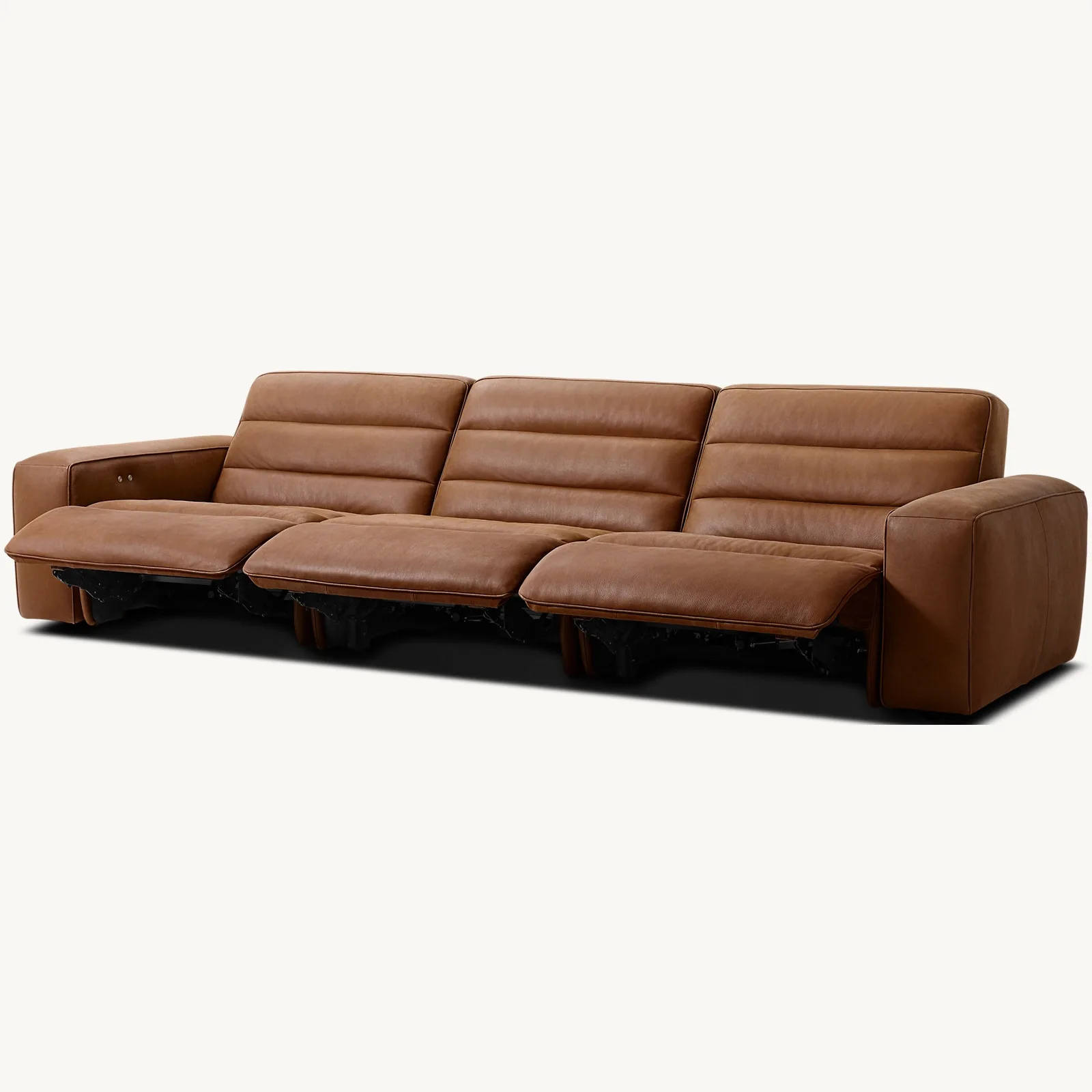 Modern simple leather sofa living room corner combination first-class space capsule electric multi-functional small apartment so