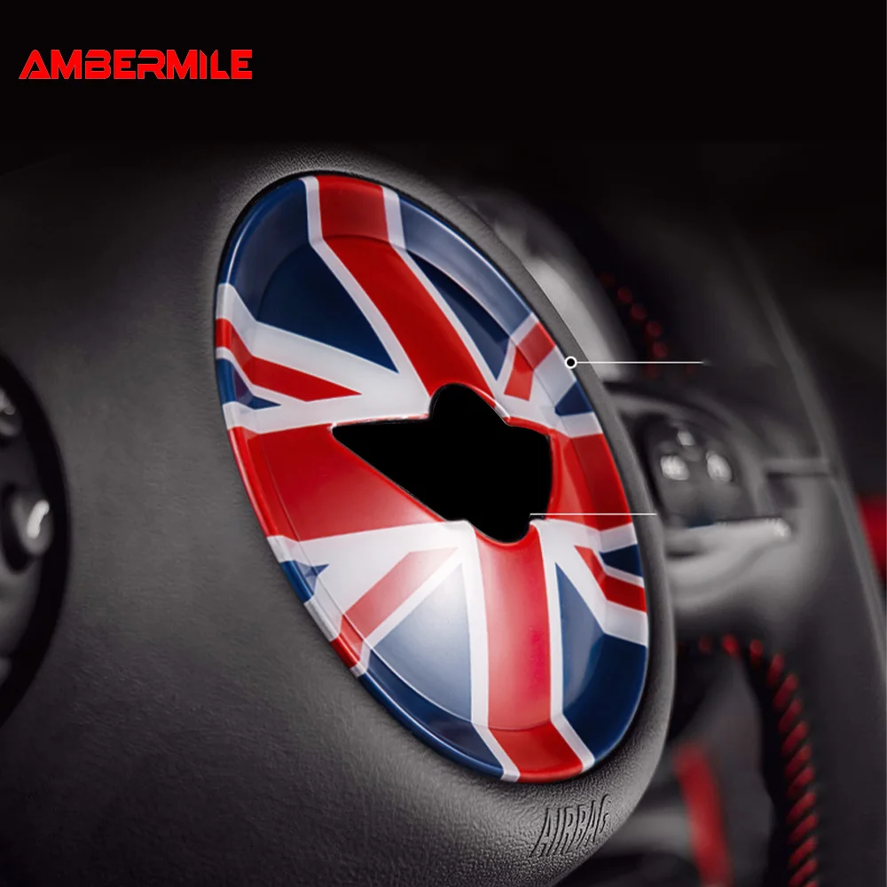 for MINI COOPER S R50 R52 R53 R55 R56 R57 R58 R59 R60 R61 Countryman Car Steering Wheel Cover ABS Center Sticker Accessories