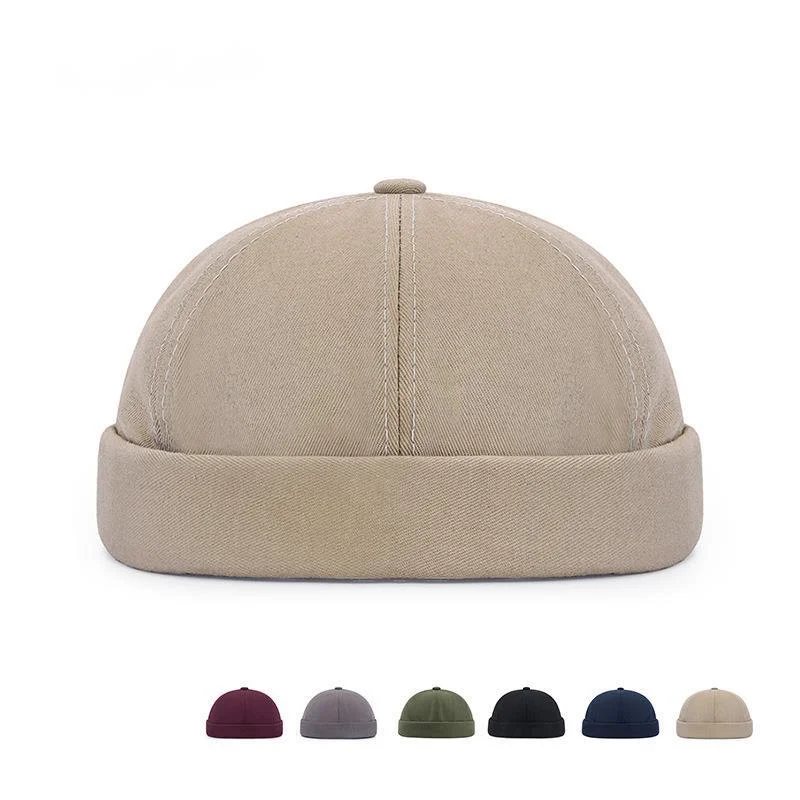 

Cotton Brimless Docker Cap Adjustable Street Casual Sailor Cap Skullcap Beanie Hat