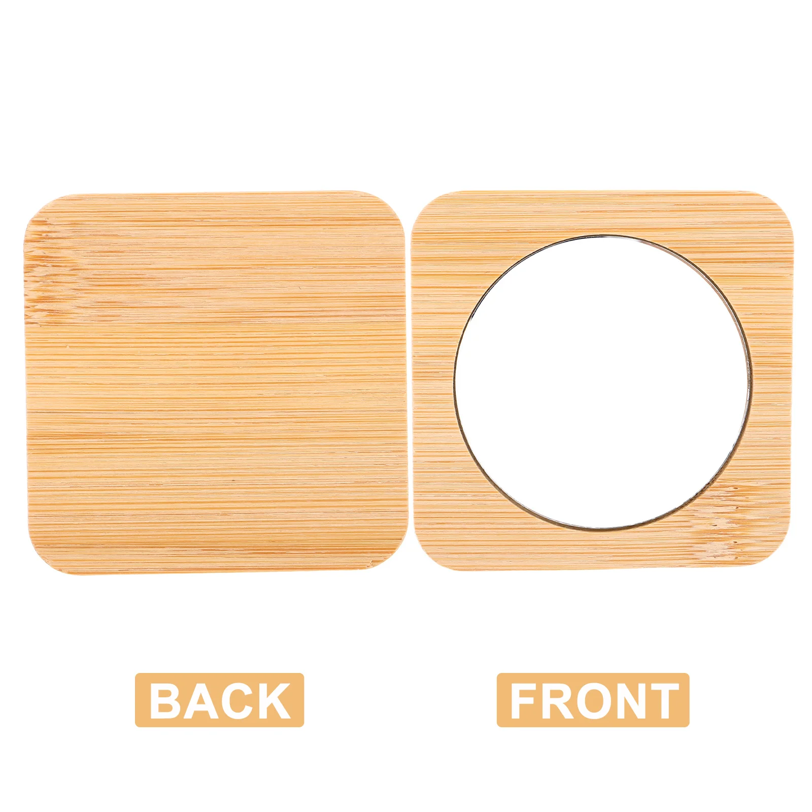 12Pcs Bamboo Wood Portable Makeup Mirror Mini Compact Pocket Handheld Travel Small Mirror for Touchup Grooming