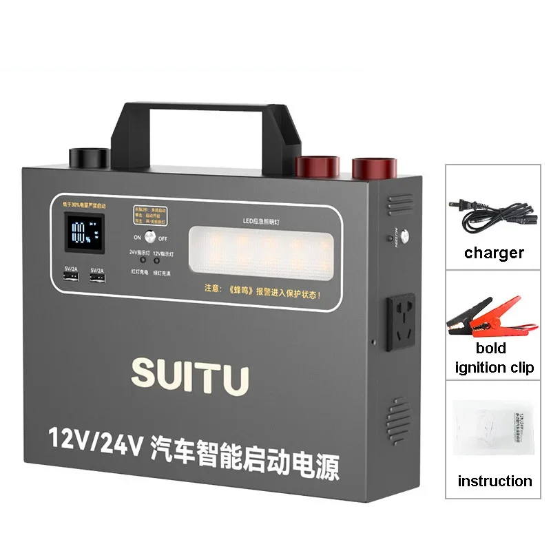 Portable 35000mAh battery car jump starter emergency starting power supply