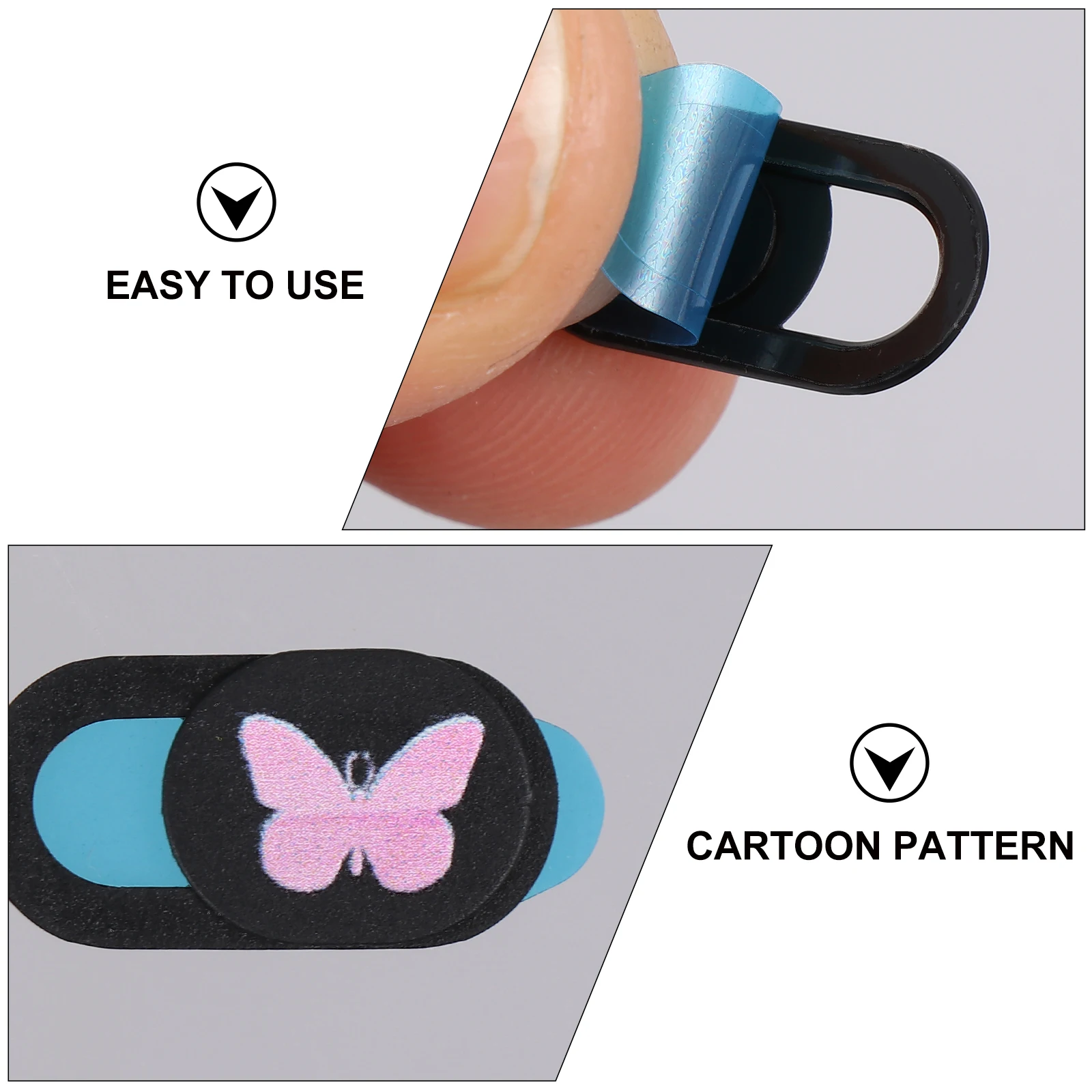 

3pcs Webcam Privacy Cover Laptop Camera Slide Covers Abs Lens Cap Thin For Tablets Protect Security Strong Tape Large Hole