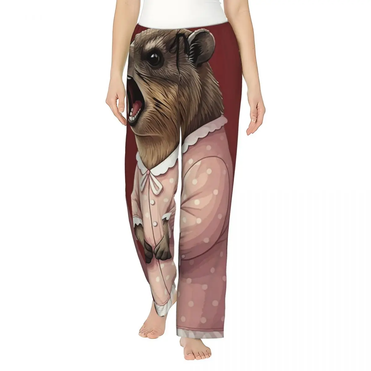 

Женские пижамные брюки Custom Rock Hyrax Lover Awawa Groundhog Dassi с карманами для отдыха и сна