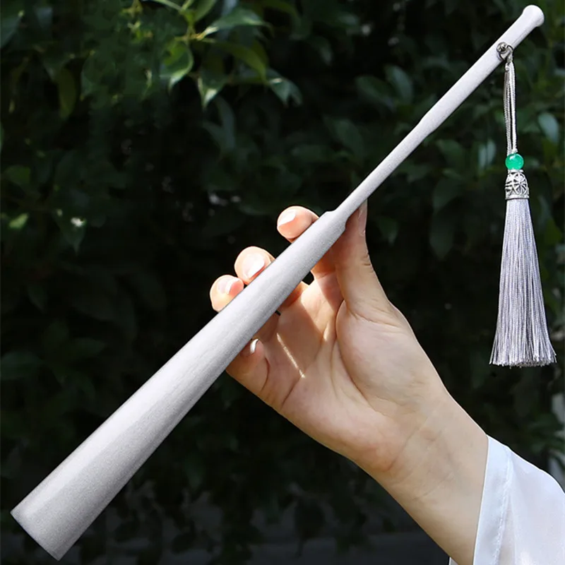 Chinese Handmade Yuzhu Folding Fan Large Lacquer Art Decorative Fan Ancient Style Tai Chi Kung Fu Tactical Fan