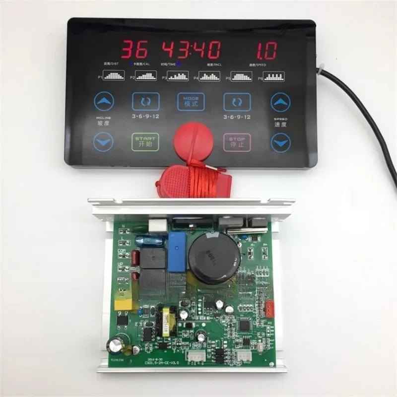 Universal Treadmill Controller Circuit Board with LCD Display 1.0-16KM/H Speed Range Fitness Equipment Instrument Panel