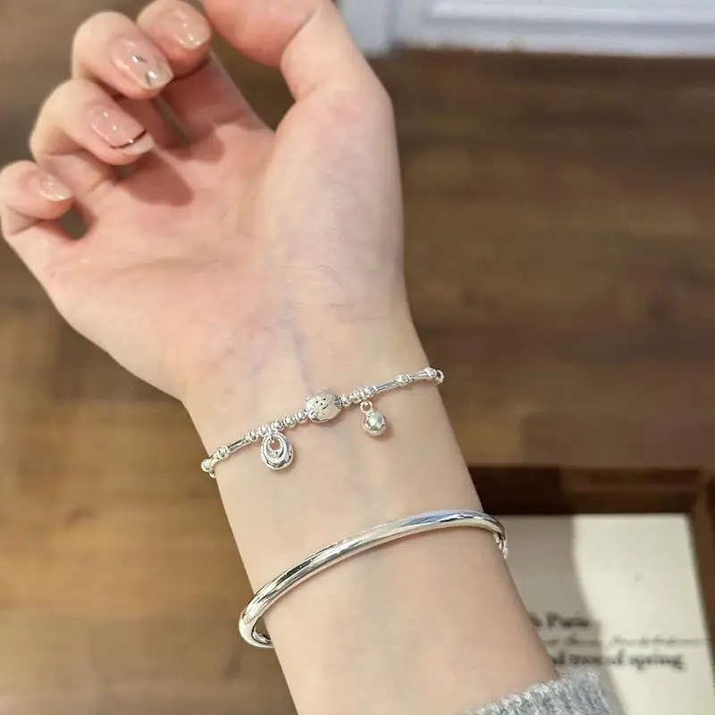 

Sparkling glossy water droplet bamboo knot cat bracelet for women fashion and simple round beads bracelets jewelry gifts