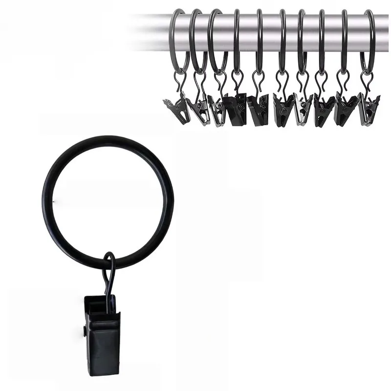 Easy Slide On Rod 25mm Metal Curtain Hanger Rings 16 pcs, perfect for Bathroom Shower Panels, Strong Clip Grip view 3