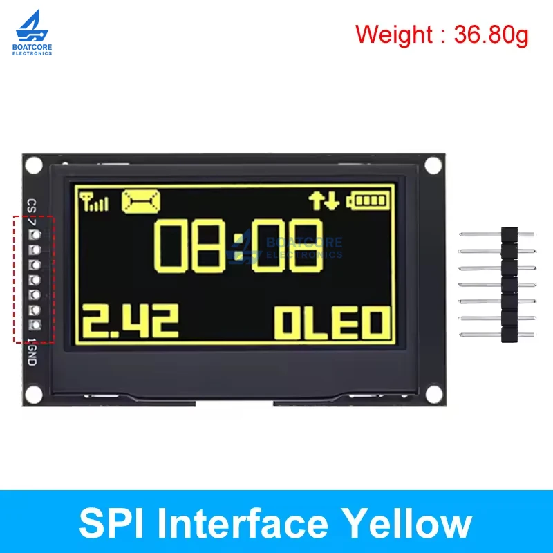 1PCS 2.42 inch 128x64 OLED Display Module SSD1309 HD Screen 7 Pin SPI IIC I2C Serial Interface for Arduino UNO R3