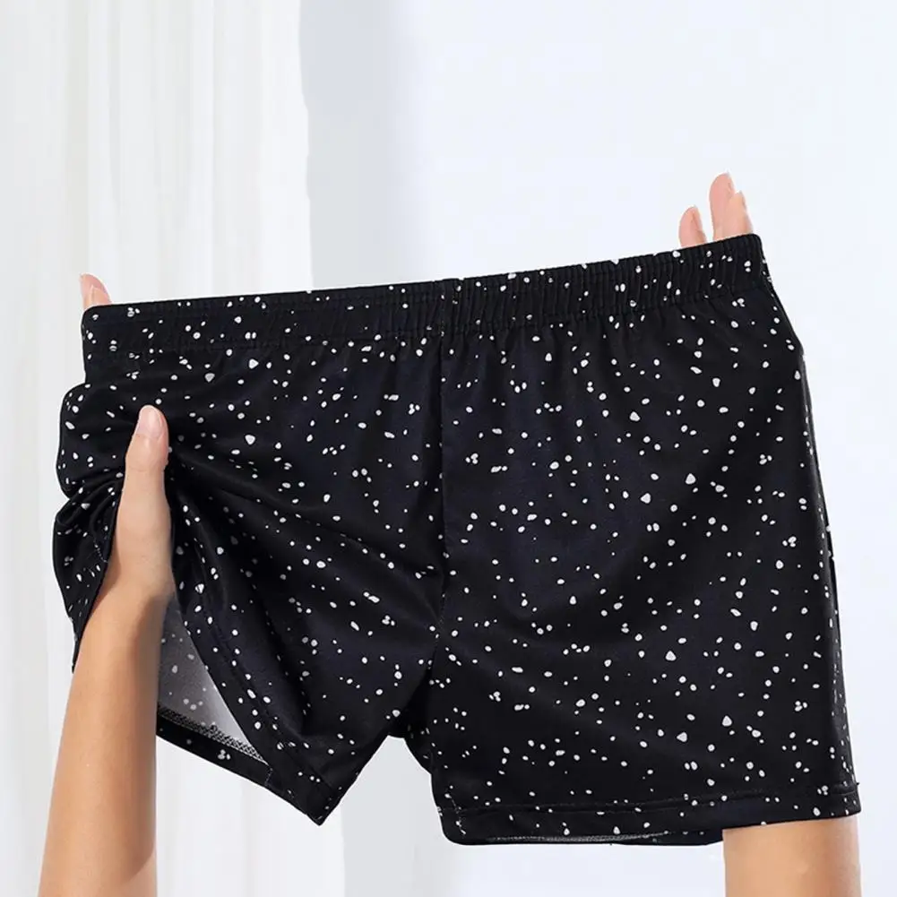 Elastic High Waist Boxers Men's High Waist Boxer Underwear Floral Print Breathable Shorts Briefs Elastic Loose Fit for Comfort