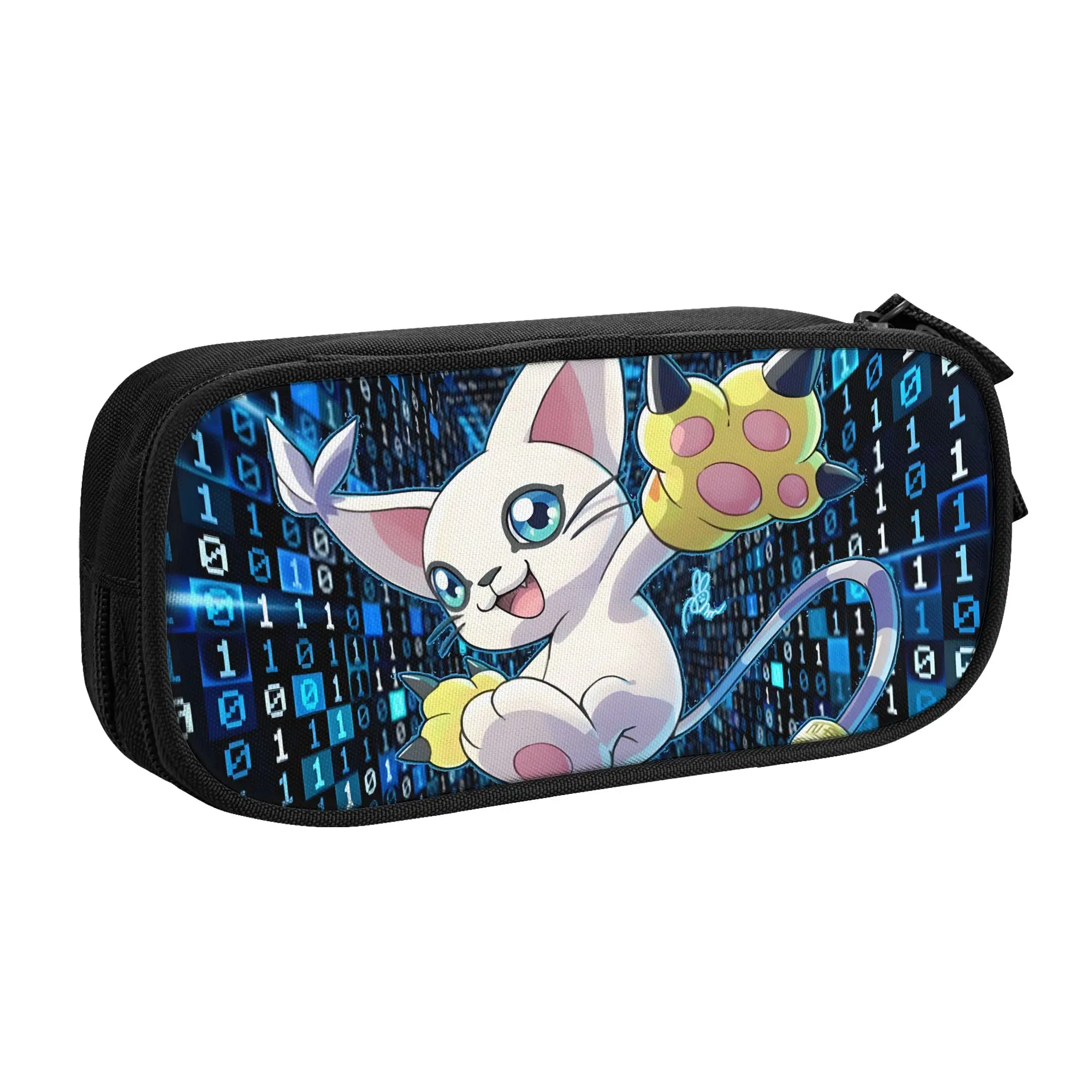 1 Piece Digimon Pencil Cases for Students Tailmon Pen Box Pencil Bag Big Capacity Pencil Pouch Pen Holder