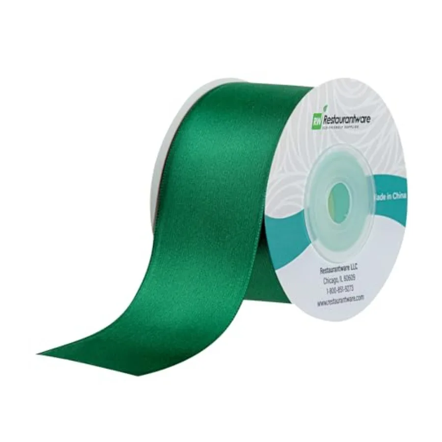 10 Yards x 1.5 Inch Forest Green Satin Ribbon Wide Vibrant Solid Colored Polyester Fabric Ribbon for Gift Wrapping Crafts Weddi