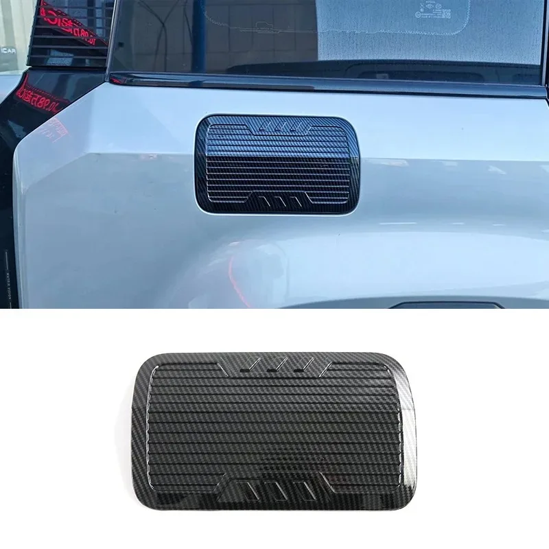 For Chery Jaecoo J6 Icar 03 2024-2026 ABS Carbon Fiber Car Fuel Tank Charging Box Cover Panel Trim Exterior Car Accessories