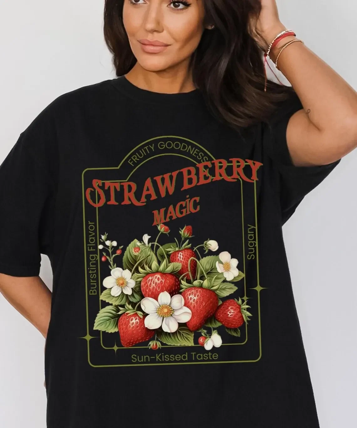 

Strawberry Magic Tshirt Vintage Inspired Strawberry Shirt, Cute Strawberry Gift For Fruit Lovers, Retro Strawberries Tee