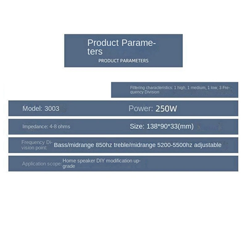 1ชิ้น5500Hz ตัวแบ่งเบสสูงปรับได้ตัวกรอง HIFI 250W