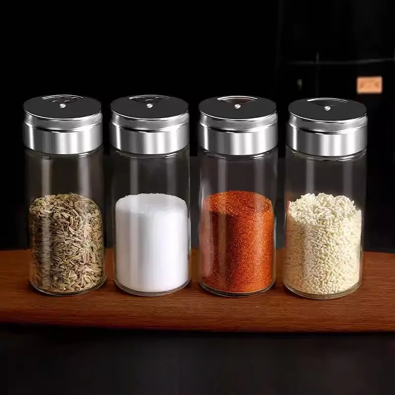 

Вращающаяся стеклянная банка для специй: перец, глутамат натрия, соль. Кухонный контейнер для приправ, для домашнего использования. Аксессуары для барбекю.
