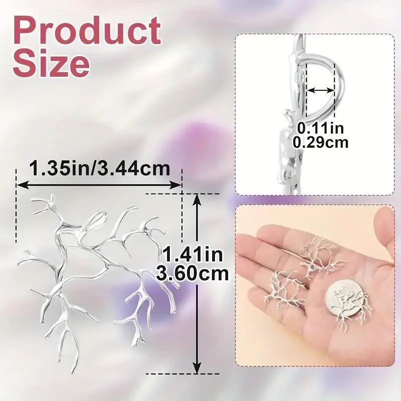 5pcs Jewelry Tree Branch Loops - Heavy-Duty Jewelry Components with Openwork Design, for DIY Necklace, Earrings, Bracelet Charms