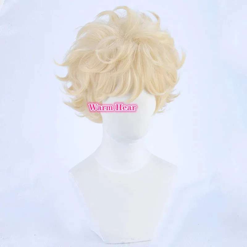 zizi 2025 Sugar Rune Vanila Vanilla Synthetic Light Golden Short Curly Cosplay Anime Wig Heat Resistant Hair Wigs +