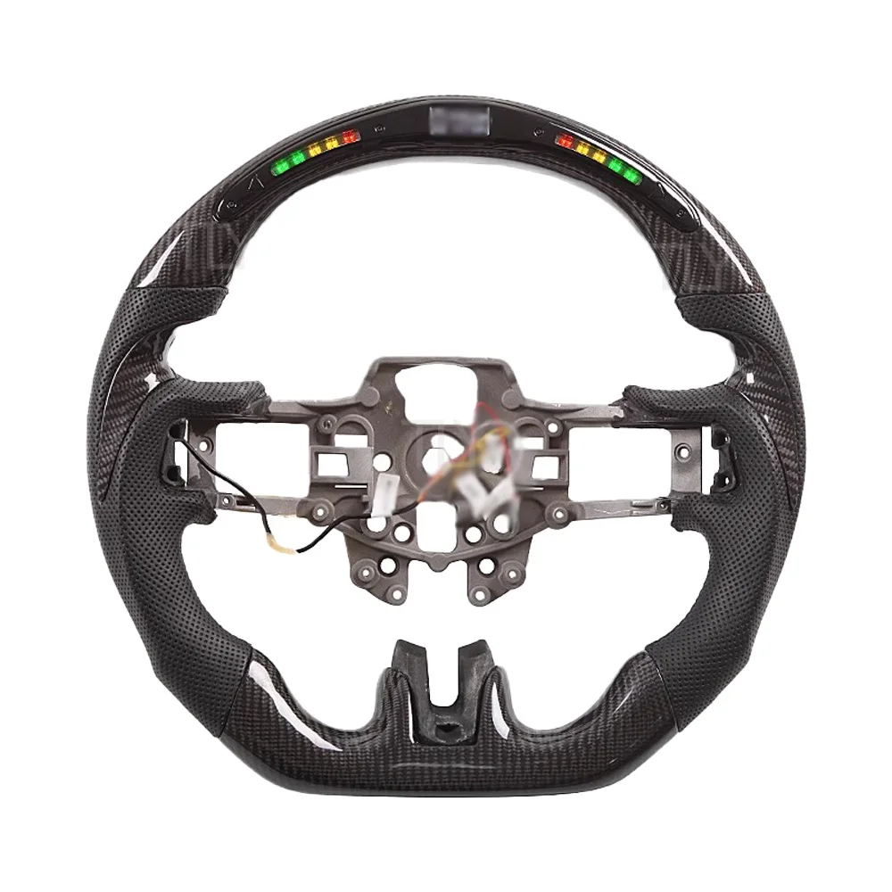 LED Shift Light Racing Real Carbon Fiber Steering Wheel for Ford Mustang GT 2015 2016 2017 2018 2019-2022 Car Steering Wheel