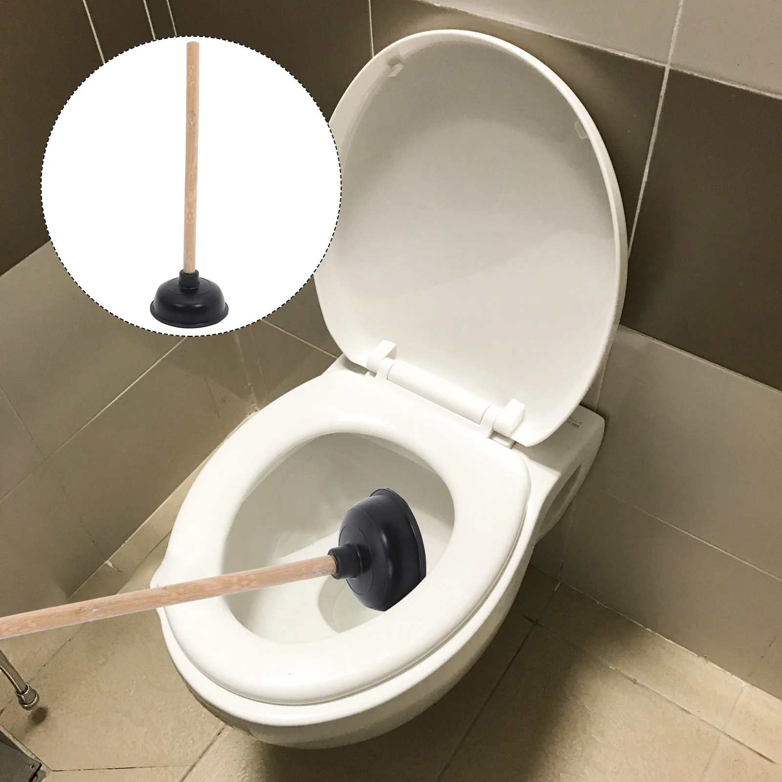 

Toilet Unclog Heavy Duty Bathroom Plunger Anti Clogging Rubber Accessory Plungers Cleaning Tool for Water Trough