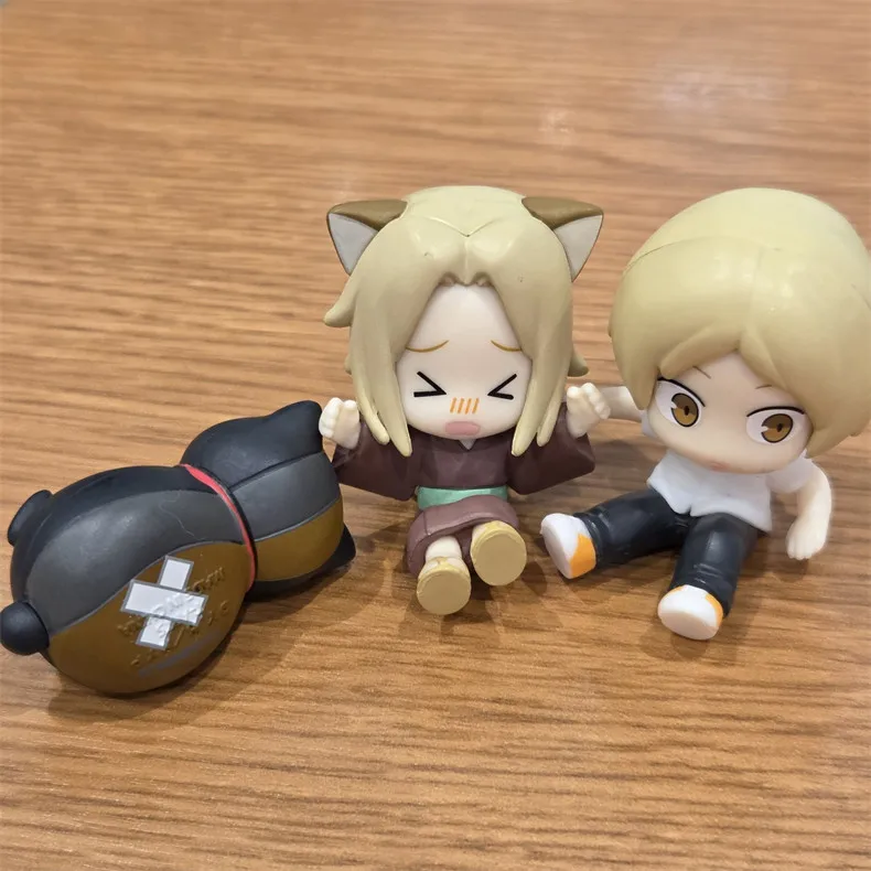 Tomy Gashapon Figure Natsume Yuujinchou Slip Down Shape Natsume Takashi Neko Sensei Kitsune Mini Figurine Collection Decoration
