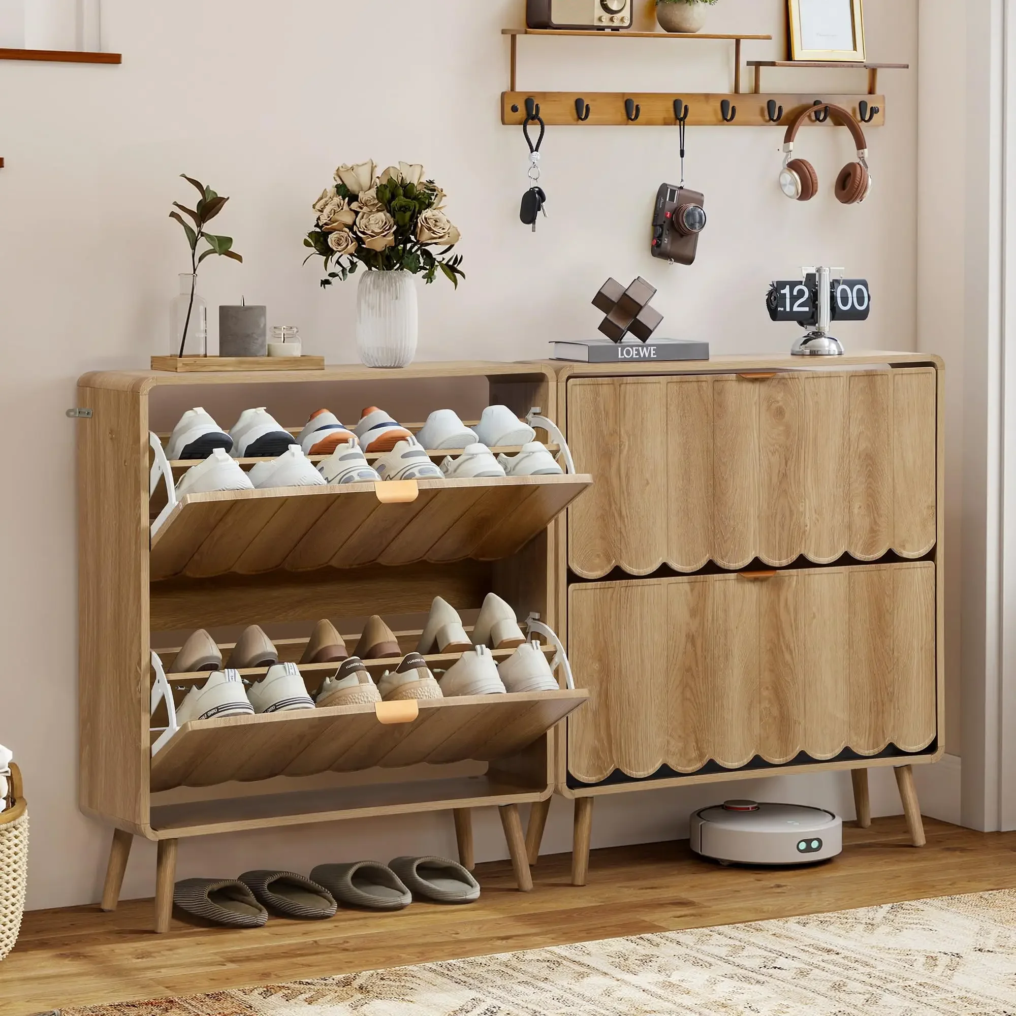 Sleek Durable Fashionable Shoe Cabinet Distinctive Narrow Creative Metal Shoe Cabinet Armoire Chaussures Entryway Furniture