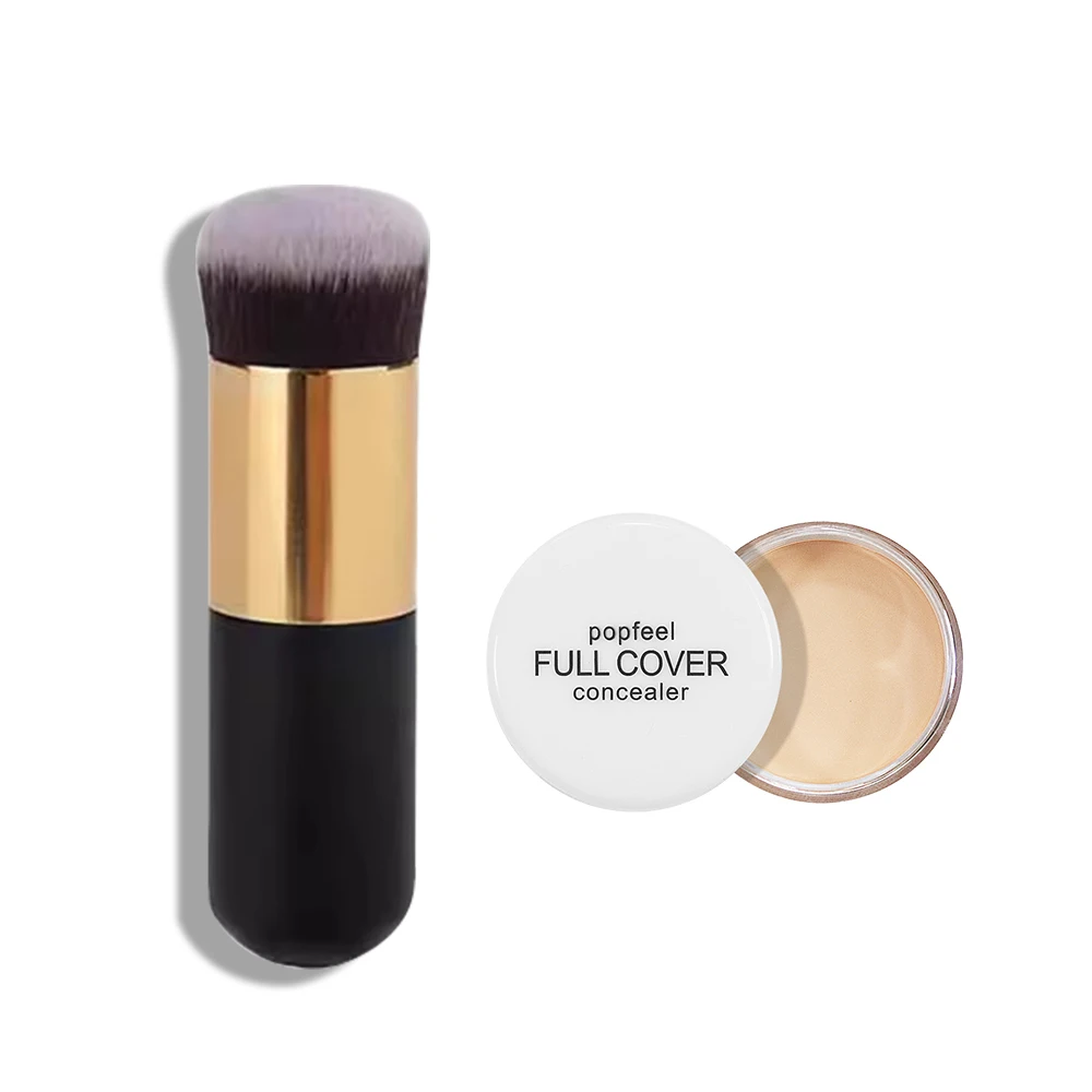 POPFEEL Concealer With Brush, Full Coverage, Correct and Conceal Imperfections