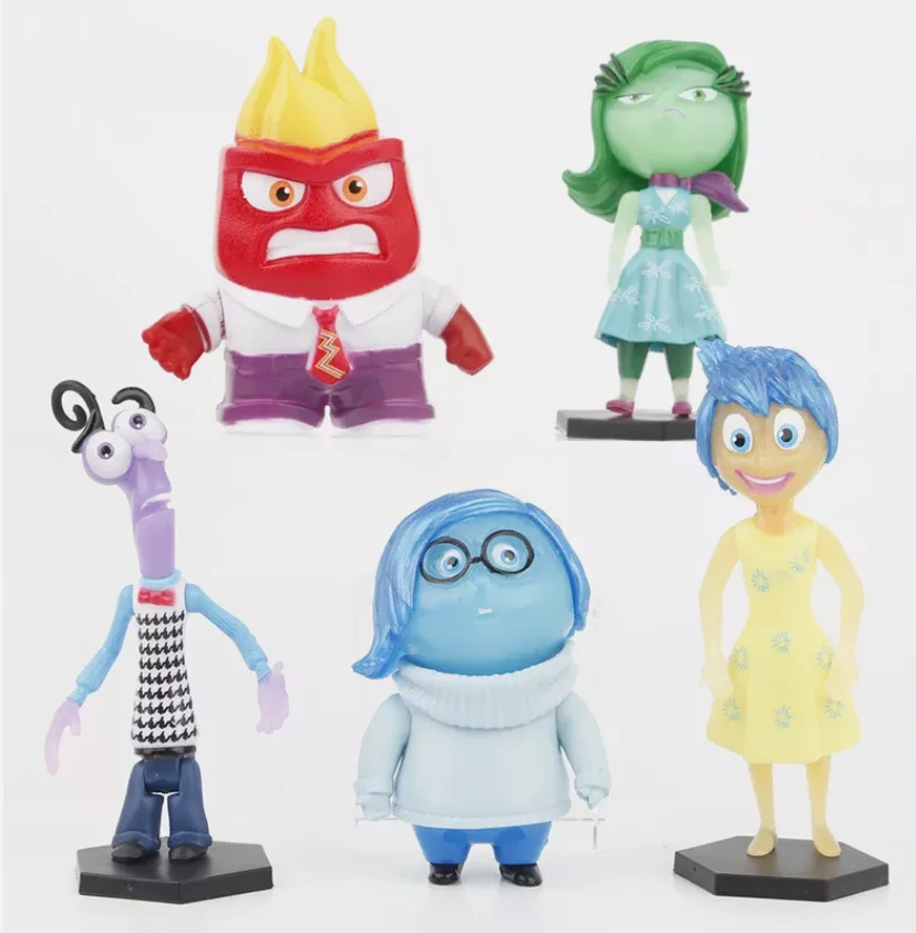 5 pcs Inside Out 2 Figure Anime Joy Sadness Angry Action Figurine Fear Disgust Kits Collection Model Toy Gift In Stock