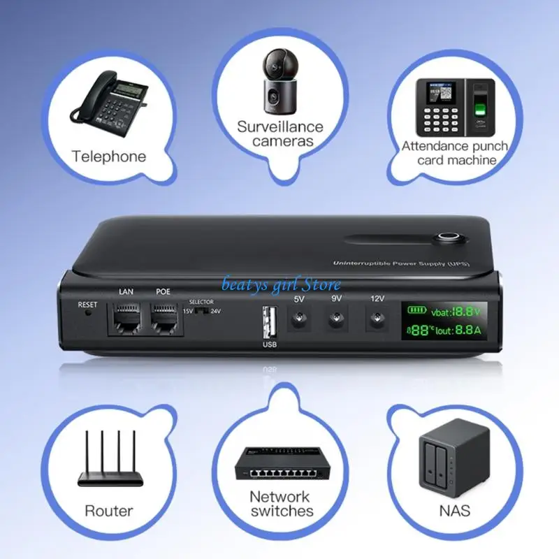 C7AB High Power 36W Backup Power Supply ABS Material Wide Device Compatibility for Tablet