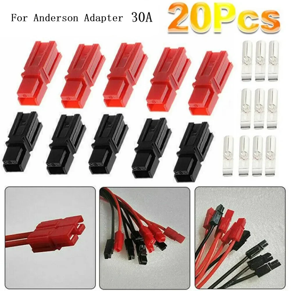 5Pcs Polycarbonate Red/black Shell With Terminal Connectors For Anderson Style Plugs Marine Power Connector Copper Terminals