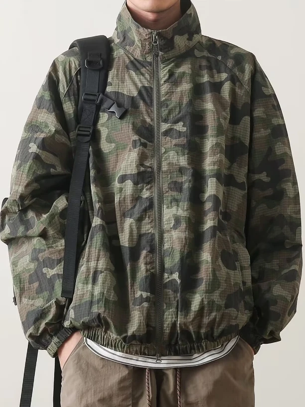 

Американская камуфляжная солнцезащитная одежда, мужская свободная повседневная одежда для пар, летняя тонкая ледяная шелковая одежда Qui Dry Fiing, защита от солнца O...