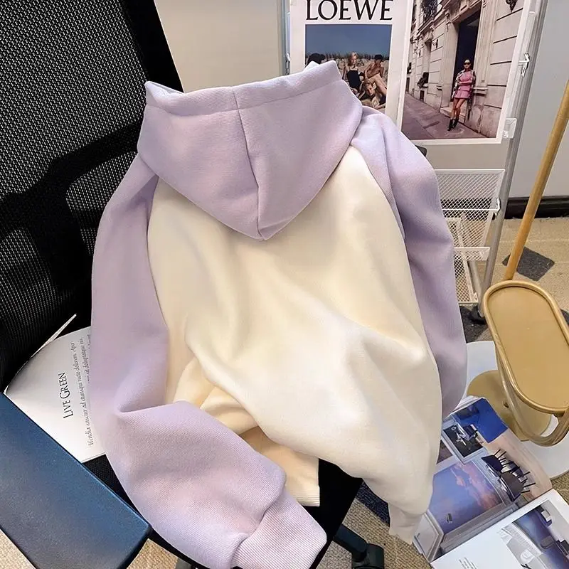 

Толстовки на молнии с капюшоном, женская одежда, весенние топы, повседневные асимметричные уютные молнии, разноцветные полууниверситеты