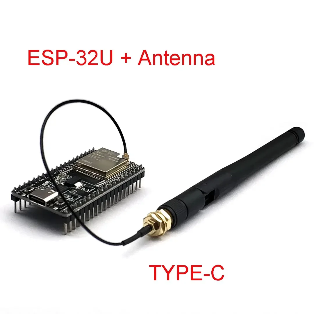 ESP32-WROOM-32U DevKitC WiFi Bluetooth IoT-ontwikkelbord met 2.4G-antenne en Arduino+-compatibel voor draadloos programmeren