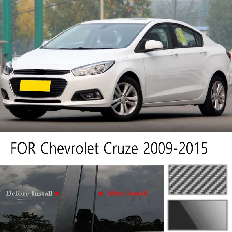 

For Chevrolet Cruze 2009-2015 Glossy Black Window Door Column B C Pillar Post Cover Trim Auto Sticker Styling