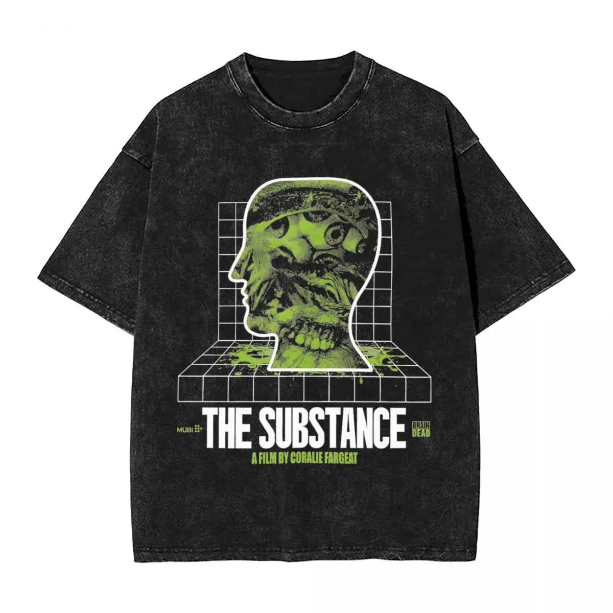 

Retro The Substance Popular Horror Movie 2024 Washed T-Shirt Men Y2K Beach Comfortable Hipster Tees Printed Big Size Clothing