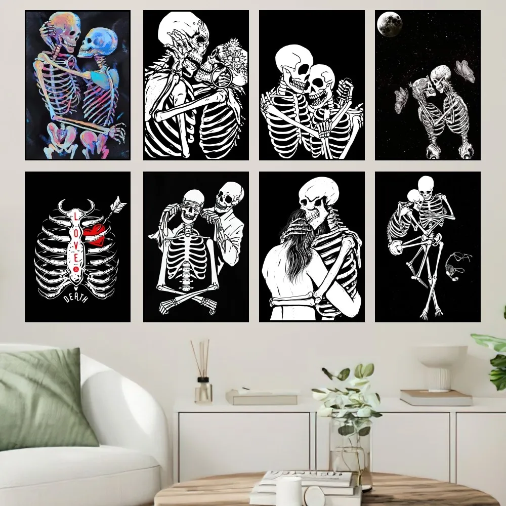 

Simple Skull Love married Skeleton Couple Poster Home Prints Wall Painting Bedroom Living Room Decoration Office