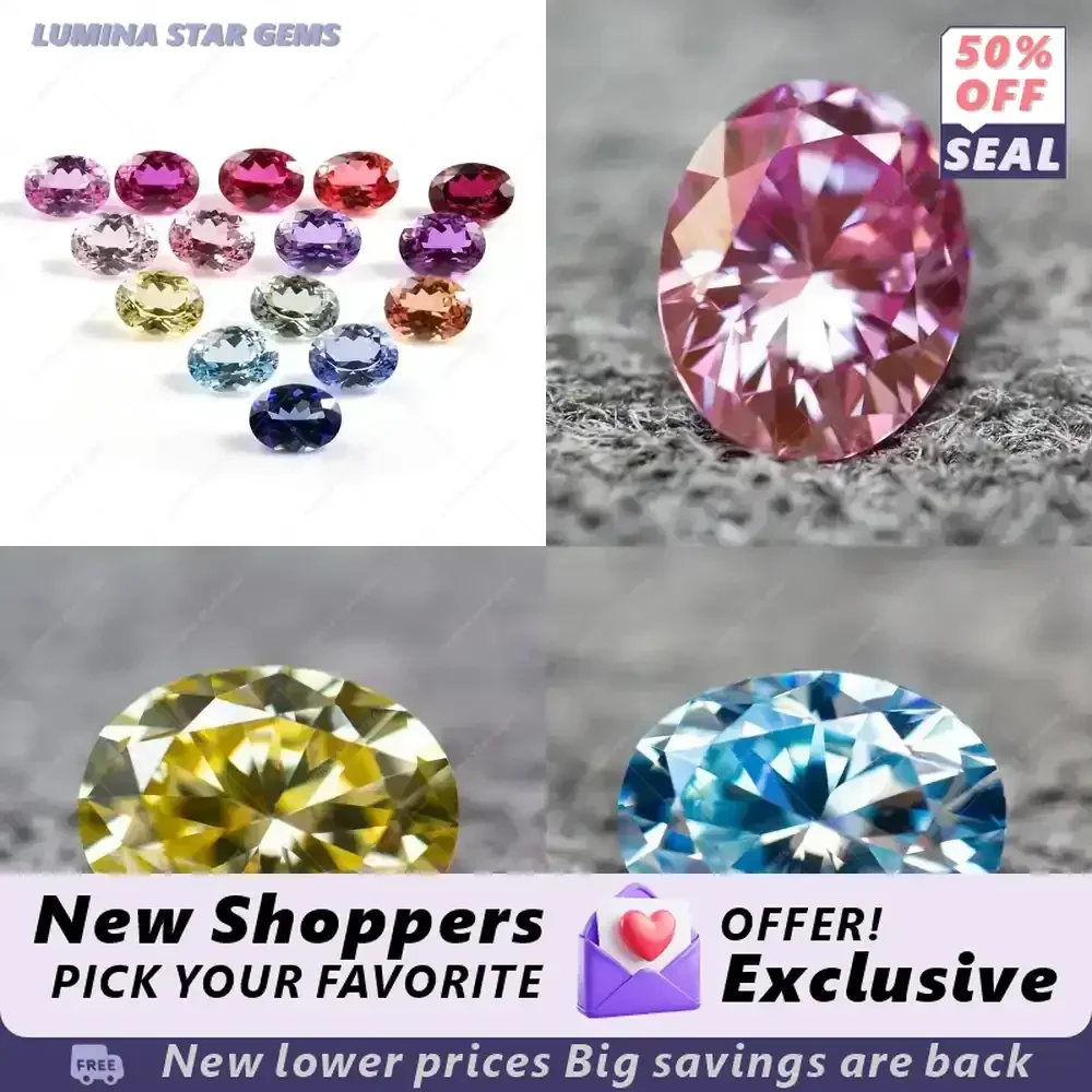 

Lab Grown Moissanite Stone Colored Oval Cut for Pendant Earrings Bracelet Jewelry Making Materials with Certificate for Lab