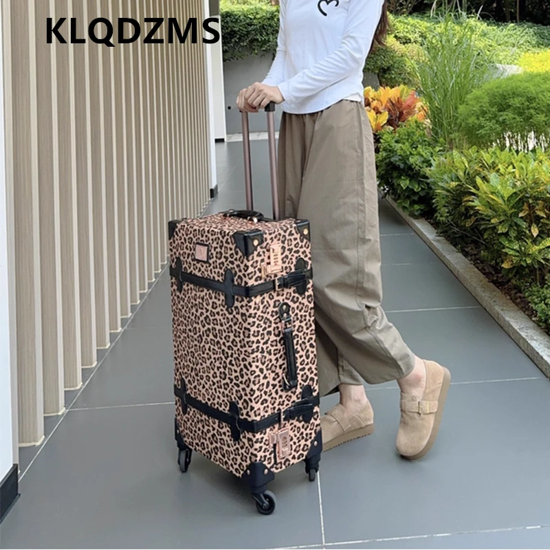 

KLQDZMS 20 "22" 24 "26" 28 дюймов дорожный набор для багажа большой вместимости чемодан на колесиках посадковая коробка женский универсальный чемодан на колесиках из искусственной кожи