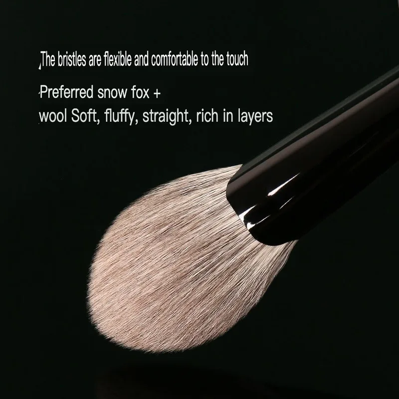 Anti-Aging M80 Partial Setting Loose Powder Snow Fox Hair Mixed Wool Peach Heart Flat Tongue Soft Skin-Friendly Makeup Brush