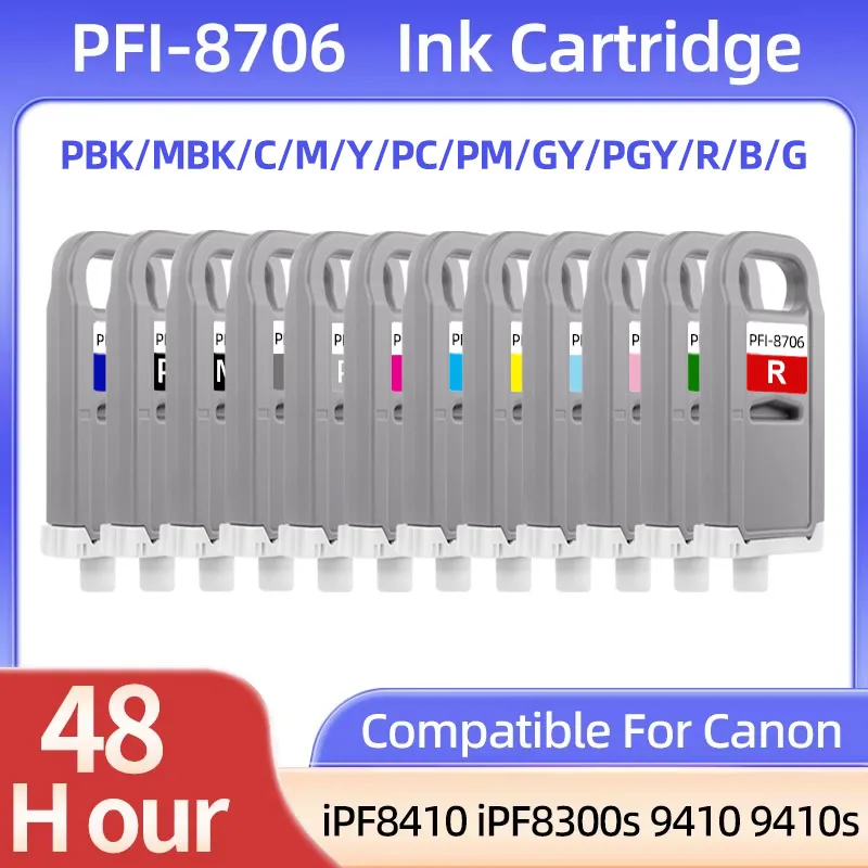 iPF8410 Ink Cartridge iPF8300S iPF9410 iPF9410s Printer Pigment ink Compatible for Canon PFI-8706 PFI8706 PFI 8706 ink cartridge