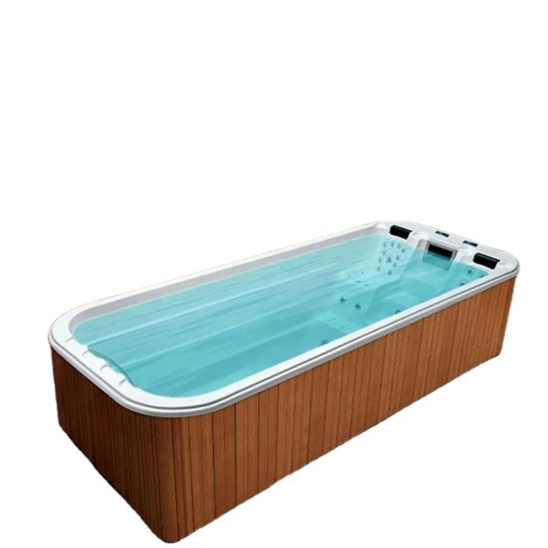 Piscina Infinita de Lujo para Exteriores de 7.8m, Acrílica, Lista para Usar, con Spa de Masaje, Fácil de Instalar