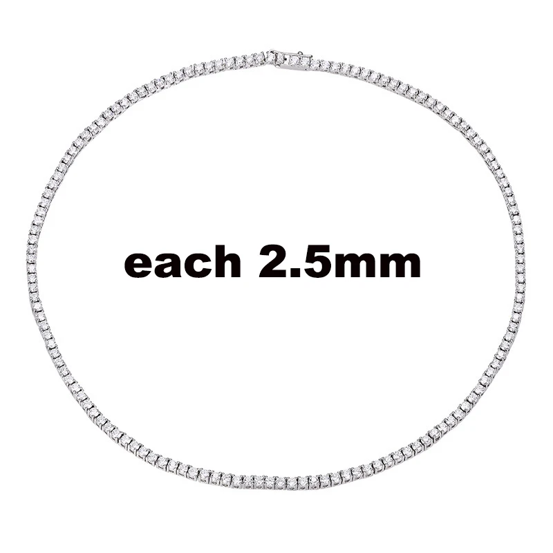 Smyoue 2,5-6,5mm Volle Moissanite Tennis Halskette für Frauen Funkelnden Diamant Anhänger 925 Sterling Silber Edlen Schmuck Geschenk GRA