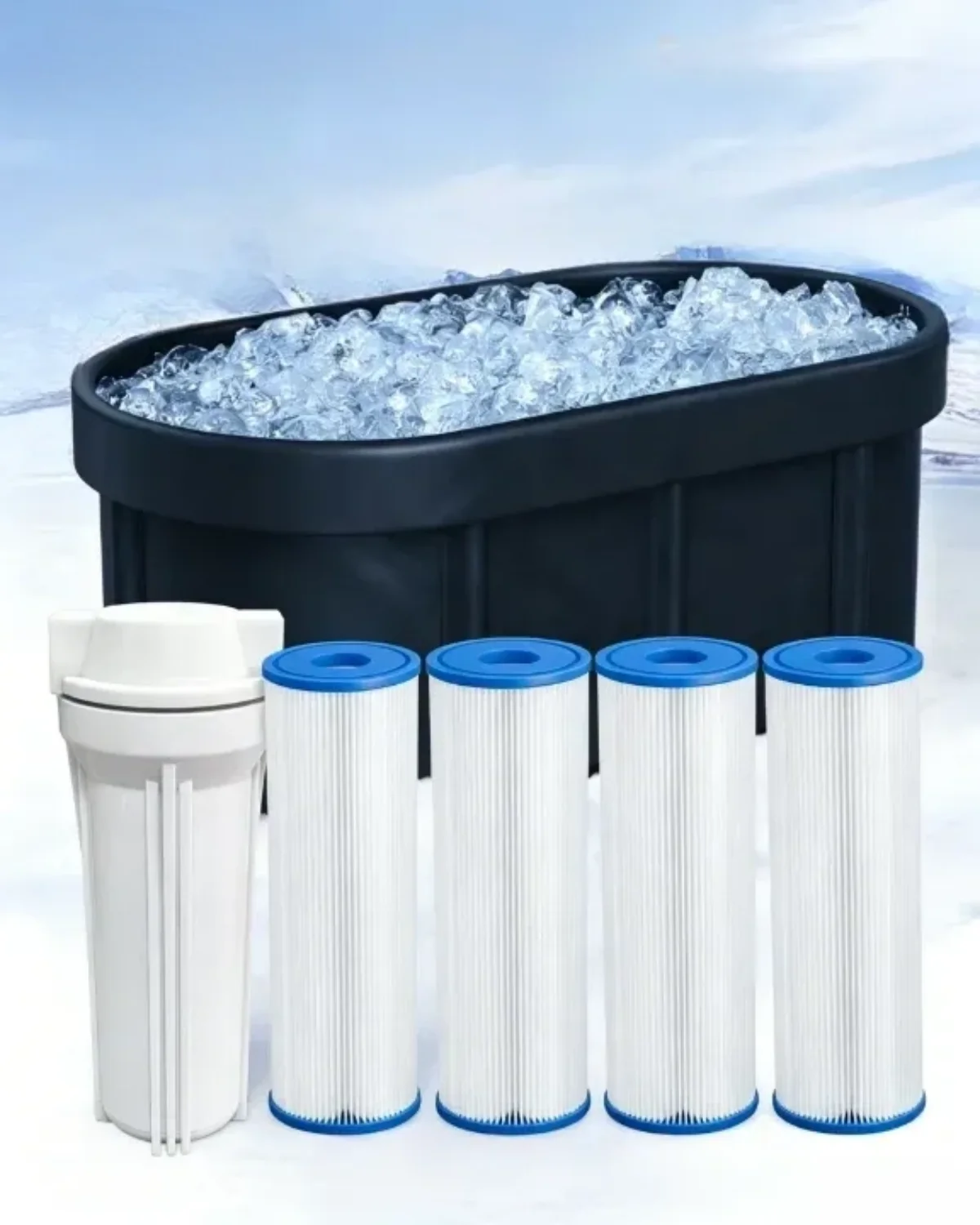 Ice Bath Cold Plunge Filter 4 Pack 10 x 2.5 Inch 20 Micron Pleated Sediment Replacement Filter