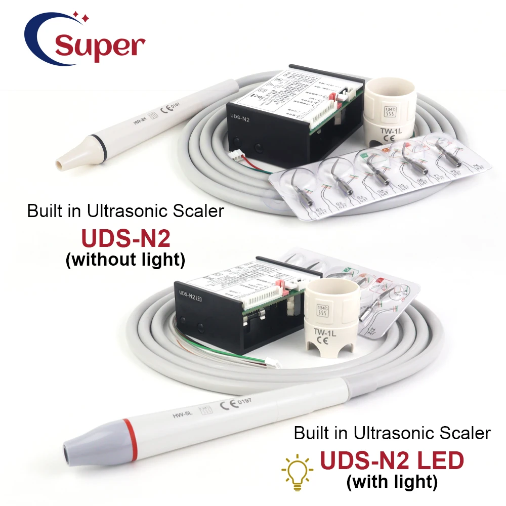 Dental Built in Ultrasonic Scaler N2/N2LED HW-3H WD-5L Handpiece Scaling Tips For Dentistry Teeth Cleaning Whitening Tools