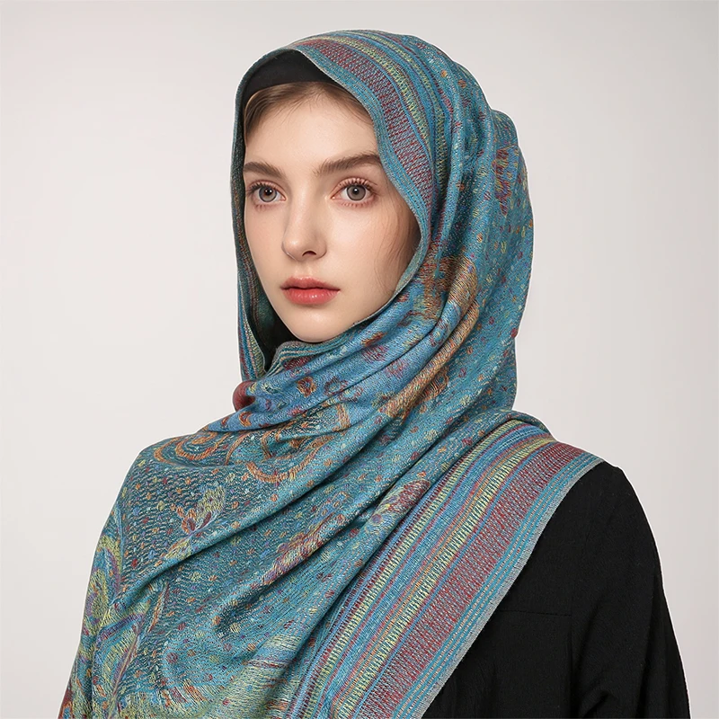 Women Scarves Bohemian Style Women Hijab Fashion Vintage Paisley Tassels Headscarf Casual And Elegant Sunscreen Scarf Shawl