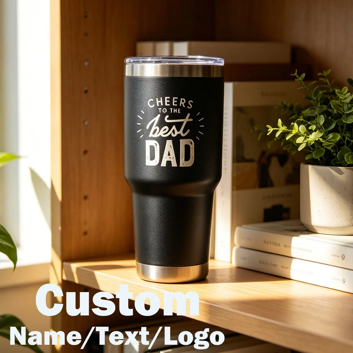 Custom Name/Text Dad Coffee Mug, Personalized Grandpa Tumbler, Gift for Father, New Parent Present, Keepsake Drinkware for Him