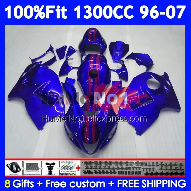 Fairing For SUZUKI Hayabusa GSXR-1300 GSXR 1300 CC 125No.19 GSXR1300 1996 Blue Pink 1997 1998 1999 2000 2001 02 03 04 05 06 07