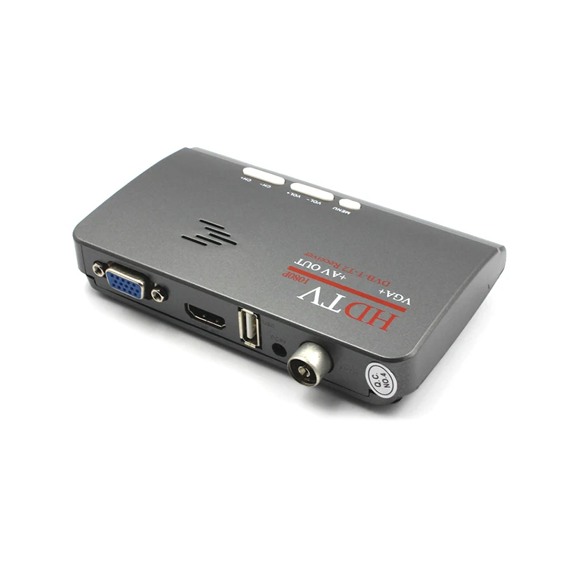 1080P HDTV DVB-T/ DVB-T2 TV Set-top Box Digital Terrestrial HDTV Tuner Receiver HDMI-compatible/VGA/AV for LCD/CRT PC Monitor